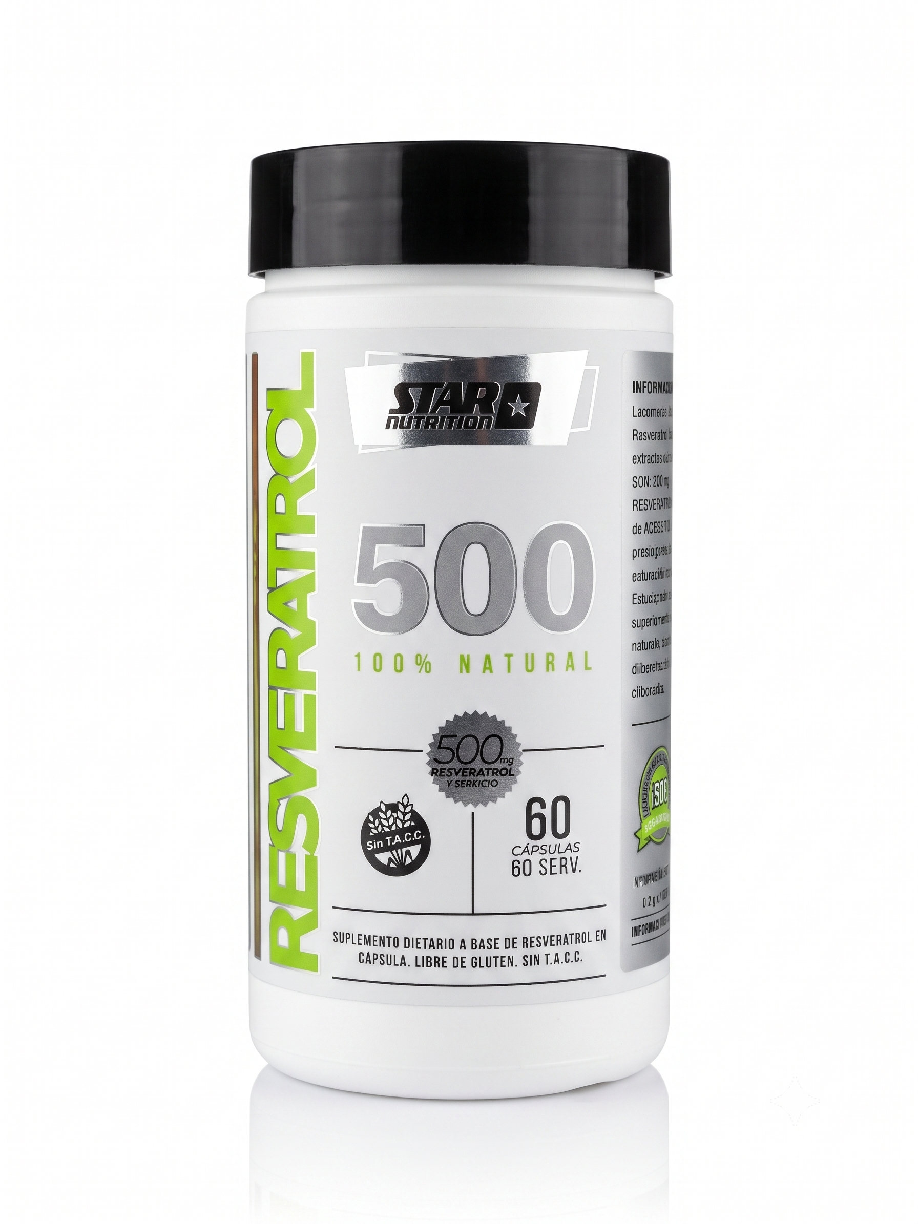 Antioxidante antiinflamatorio - anti envejecimiento celular Star Nutrition - Resveratrol 500