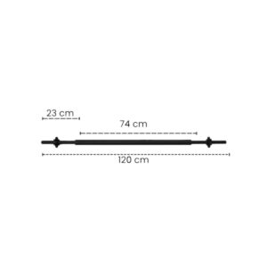 Barra hueca 1.20mt revestido en pvc y goma con rosca 25mm