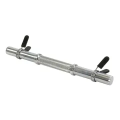 Mancuerna barra maciza cromada con topes 35cm