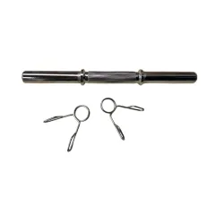 Mancuerna barra maciza cromada con topes 40cm – 30mm