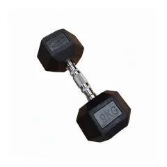 Mancuerna hexagonal engomada 9kg