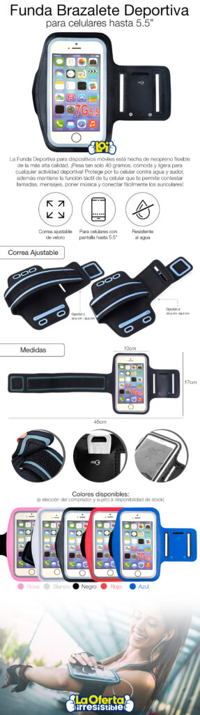 Porta celular brazalete transparente